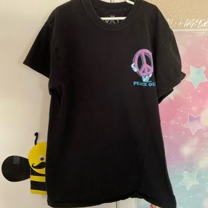 12 oz soda shirt "peace out"